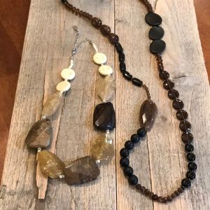 ⭐️3 for $20⭐️ 2 Earthy Beaded Neutral Cookie Lee Necklaces